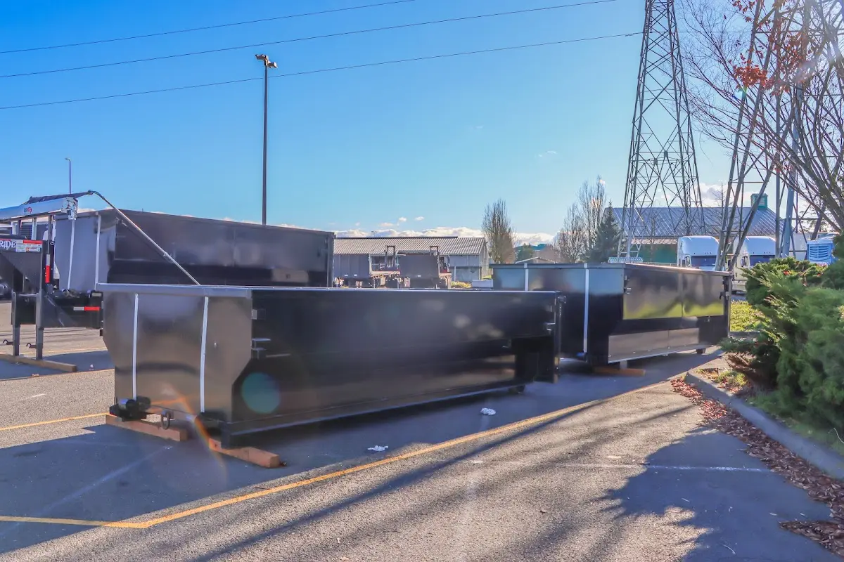 Roll-off dumpster ready for waste disposal at job site for 15 Yard Dumpster Rental in Fitzgerald